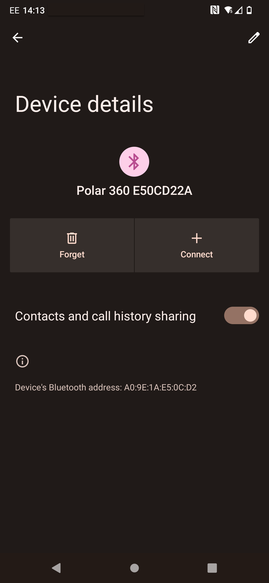 Android Bluetooth Forget